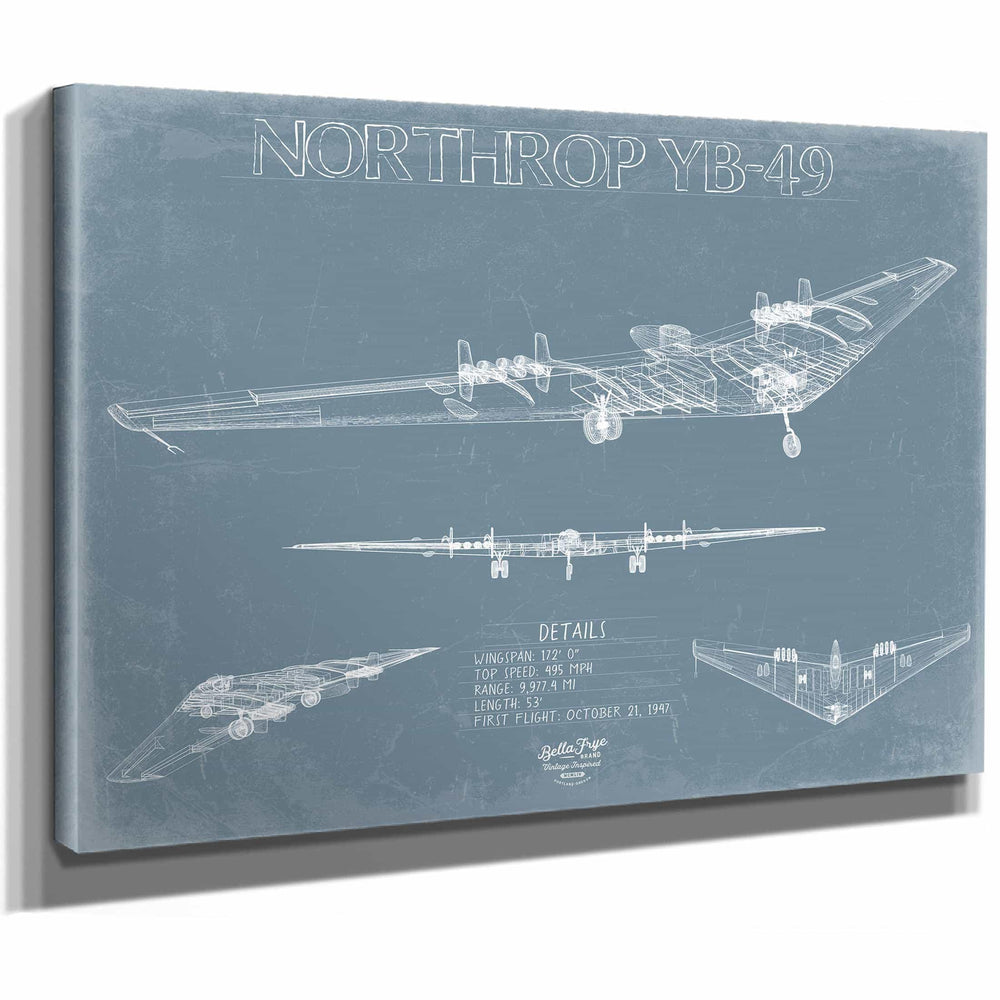Bella Frye Home & Garden > Decor > Artwork Northrop YB-49 Aircraft Blueprint Wall Art - Original UAV Print