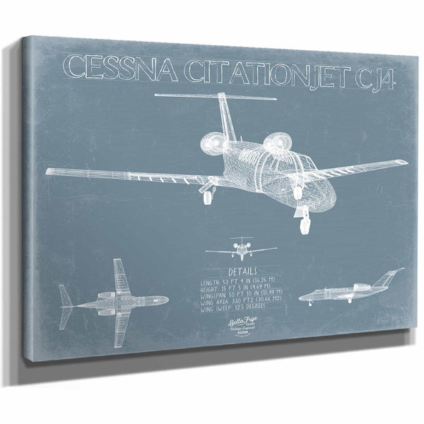 Bella Frye Home & Garden > Decor > Artwork Cessna Citation CJ4 Aircraft Blueprint Wall Art - Original Airplane Print
