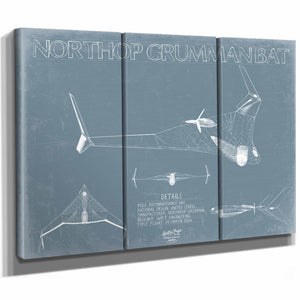 Bella Frye Home & Garden > Decor > Artwork Northrop Grumman Bat UAV Blueprint Wall Art - Original UAV Print