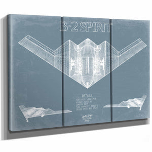 Bella Frye Home & Garden > Decor > Artwork Northrop Grumman B-2 Spirit Aircraft Blueprint Wall Art - Original Aviation Plane Print