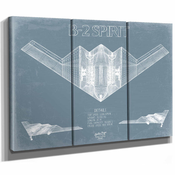 Bella Frye Home & Garden > Decor > Artwork Northrop Grumman B-2 Spirit Aircraft Blueprint Wall Art - Original Aviation Plane Print
