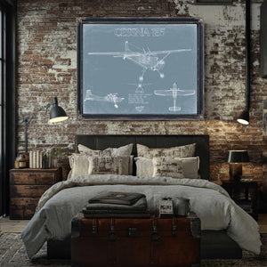 Bella Frye Home & Garden > Decor > Artwork Cessna 185 Skywagon Aircraft Blueprint Wall Art - Original Airplane Print