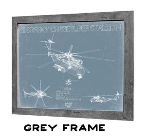 Bella Frye Home & Garden > Decor > Artwork Sikorsky CH-53E Super Stallion Aircraft Blueprint Wall Art - Original Jet Aviation Print