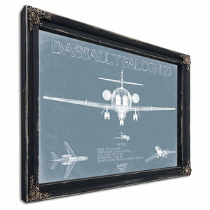Bella Frye Home & Garden > Decor > Artwork Dassault Falcon 20 Aircraft Blueprint Wall Art - Original Airplane Print