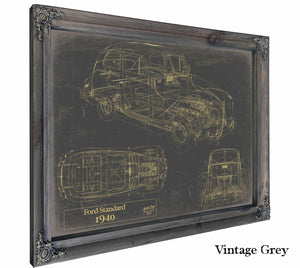 Bella Frye 1940 Ford Standard Blueprint: Vintage Automotive Patent Art