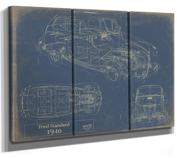 Bella Frye 1940 Ford Standard Blueprint: Vintage Automotive Patent Art