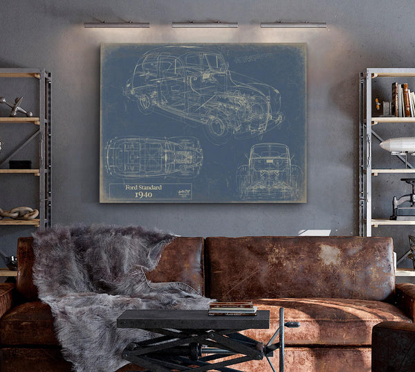 Bella Frye 1940 Ford Standard Blueprint: Vintage Automotive Patent Art