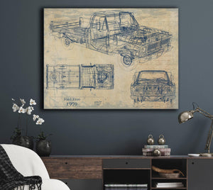Bella Frye 1970 Ford F100 Truck Model Mancave Blueprint Art
