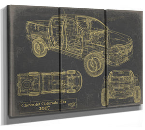 Bella Frye Vintage 2017 Car Model Print,  Original Blueprint Canvas, Framed, or Unframed Art