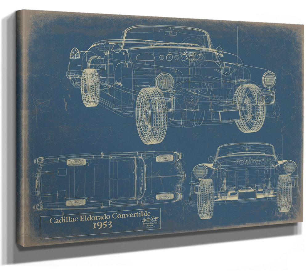 Bella Frye Vintage 1953 Convertible Car Blueprint - Gifts for Dad  - Original Vehicle Print