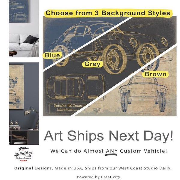 Bella Frye Vintage 1999 Chevrolet Silverado Car Model Print,  Original Blueprint Canvas, Framed, or Unframed Art