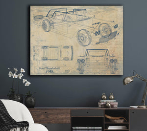 Bella Frye Vintage 1958 Ford Thunderbird Vehicle Patent Art - Gifts for Dad  - Original Vehicle Print