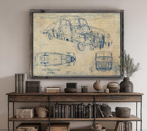 Bella Frye 1940 Ford Tudor Sedan Blueprint: Vintage Auto Patent Art