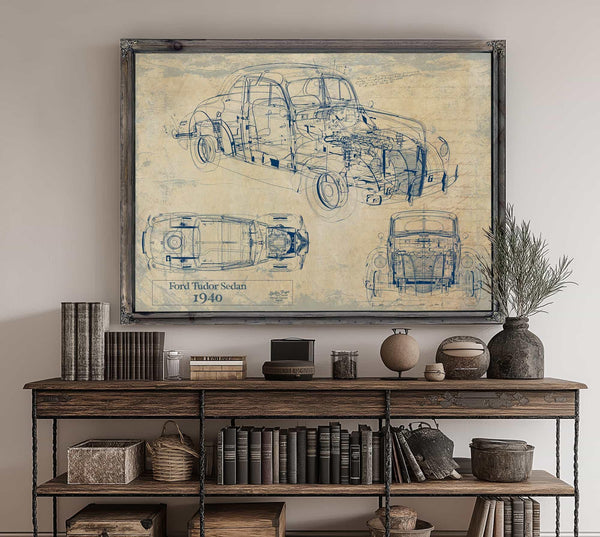 Bella Frye 1940 Ford Tudor Sedan Blueprint: Vintage Auto Patent Art