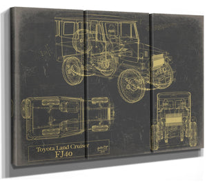 Bella Frye 1970 Land Cruiser FJ40 Model Print,  Original Blueprint Canvas