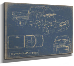 Bella Frye Vintage 1998-2004 Truck Model Mancave Blueprint Art