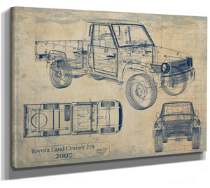 Bella Frye 2007 Truck Model Original Wall Art, Original Blueprint Canvas Drawing