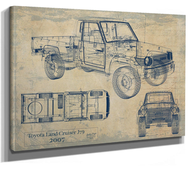 Bella Frye 2007 Truck Model Original Wall Art, Original Blueprint Canvas Drawing