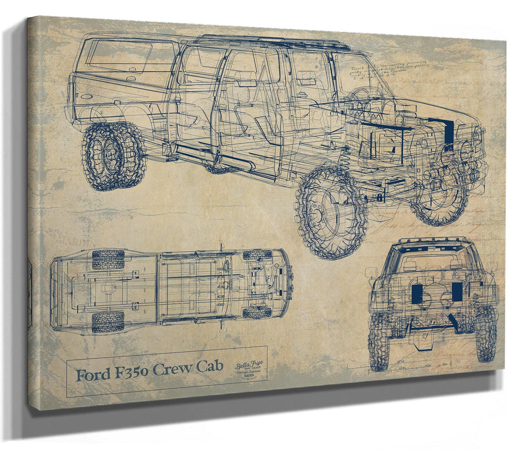 Bella Frye Vintage 2020's Truck Model Mancave Blueprint Art