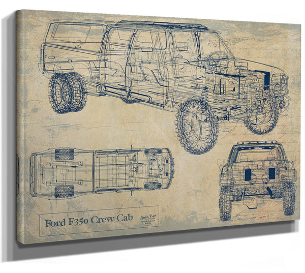 Bella Frye Vintage 2020's Truck Model Mancave Blueprint Art