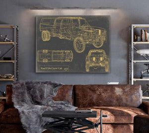 Bella Frye Vintage 2020's Truck Model Mancave Blueprint Art