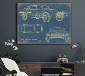 Bella Frye Vintage 1966 Coupe Car Model Print,  Original Blueprint Canvas, Framed, or Unframed Art