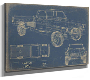 Bella Frye 1978 Ford F150 Truck Model Mancave Blueprint Art