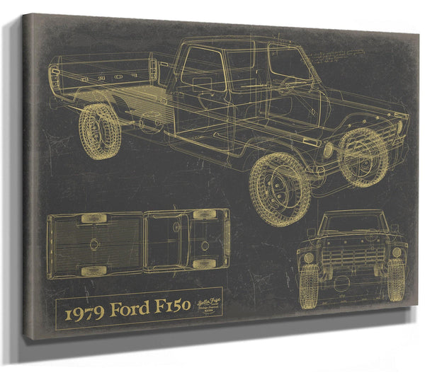 Bella Frye 1979 Ford F150 Truck Model Mancave Blueprint Art