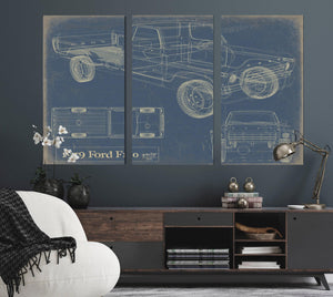 Bella Frye 1979 Ford F150 Truck Model Mancave Blueprint Art