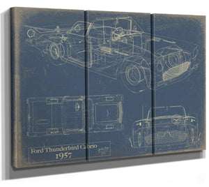 Bella Frye Vintage 1957 Ford Thunderbird Cabrio Vehicle Patent Art - Gifts for Dad - Original Vehicle Print