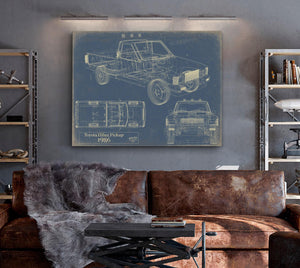 Bella Frye Vintage 1986 Truck Model Print,  Original Blueprint Canvas, Framed, or Unframed Art