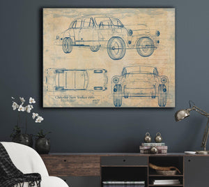 Bella Frye Vintage 1950 New York Car Blueprint - Gifts for Dad  - Original Vehicle Print