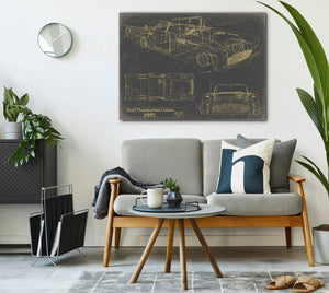 Bella Frye Vintage 1957 Ford Thunderbird Cabrio Vehicle Patent Art - Gifts for Dad - Original Vehicle Print