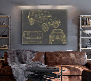 Bella Frye Vintage 1980s Car Model Print,  Original Blueprint Canvas, Framed, or Unframed Art