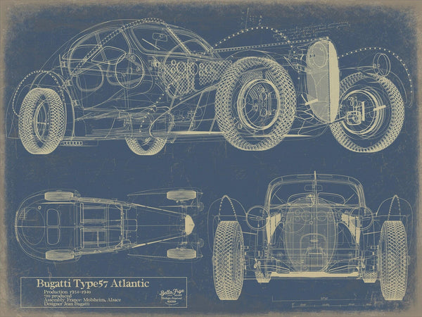 Bella Frye Antique Car Blueprint Art: Vintage Vehicle Patent Print