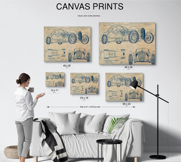 Bella Frye Antique Car Blueprint Art: Vintage Vehicle Patent Print