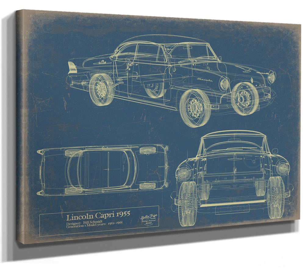 Bella Frye Old 1955 Coupe Car Blueprint,  - Original Vehicle Drawing