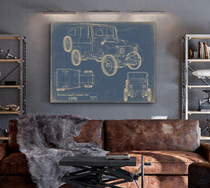 Bella Frye 1958 Vehicle Blueprint, Canvas Print - Gifts for Husband - Original Vehicle Wall Art