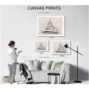 Bella Frye Minimalist Sheet Music Christmas Tree Art – Scandinavian Farmhouse Style, Optional Frame