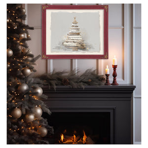 Bella Frye Watercolor Christmas Tree Art – Sheet Music Collage, Scandinavian Farmhouse Style