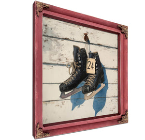 Bella Frye Vintage Ice Skates Canvas Print – Rustic Winter Sports Decor