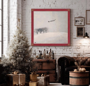 Bella Frye Santa's Sleigh Canvas Print – Scandinavian Winter Landscape Art