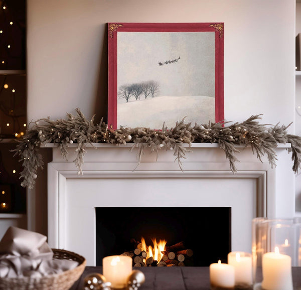 Bella Frye Santa's Sleigh Canvas Print – Scandinavian Winter Landscape Art