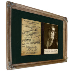 Amelia Earhart Pilot License Certificate | Aviation History Wall Art