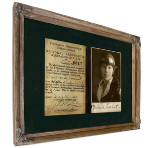 Amelia Earhart Pilot License Certificate | Aviation History Wall Art