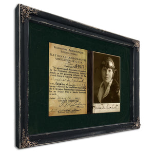 Amelia Earhart Pilot License Certificate | Aviation History Wall Art