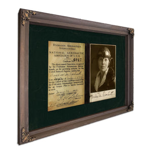 Amelia Earhart Pilot License Certificate | Aviation History Wall Art