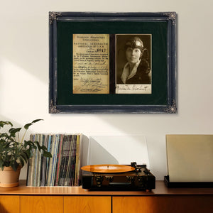 Amelia Earhart Pilot License Certificate | Aviation History Wall Art