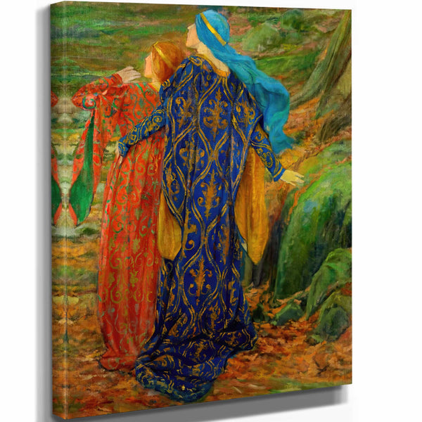 Edwin Austin Abbey 11" x 14" / Stretched Canvas Wrap In Awe By Edwin Austin Abbey