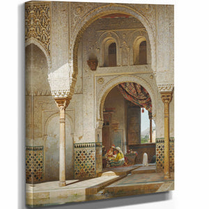 Adolf Seel In The Courtyard Of The Alhambra By Adolf Seel